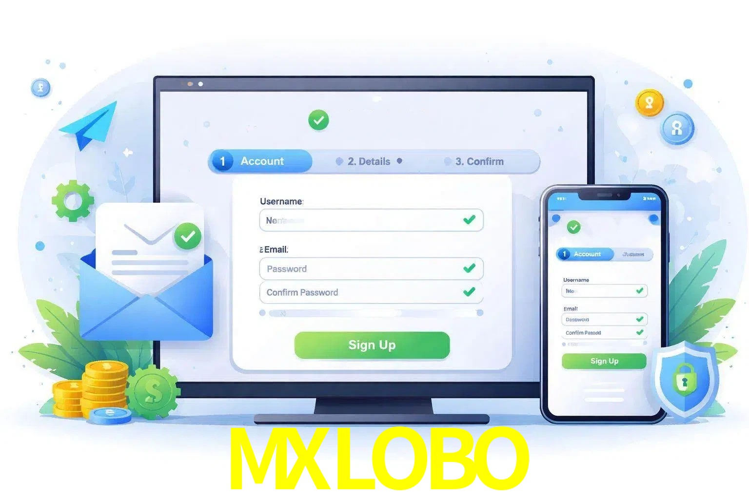 Registro de nuevo usuario y configuración de cuenta MXLOBO
