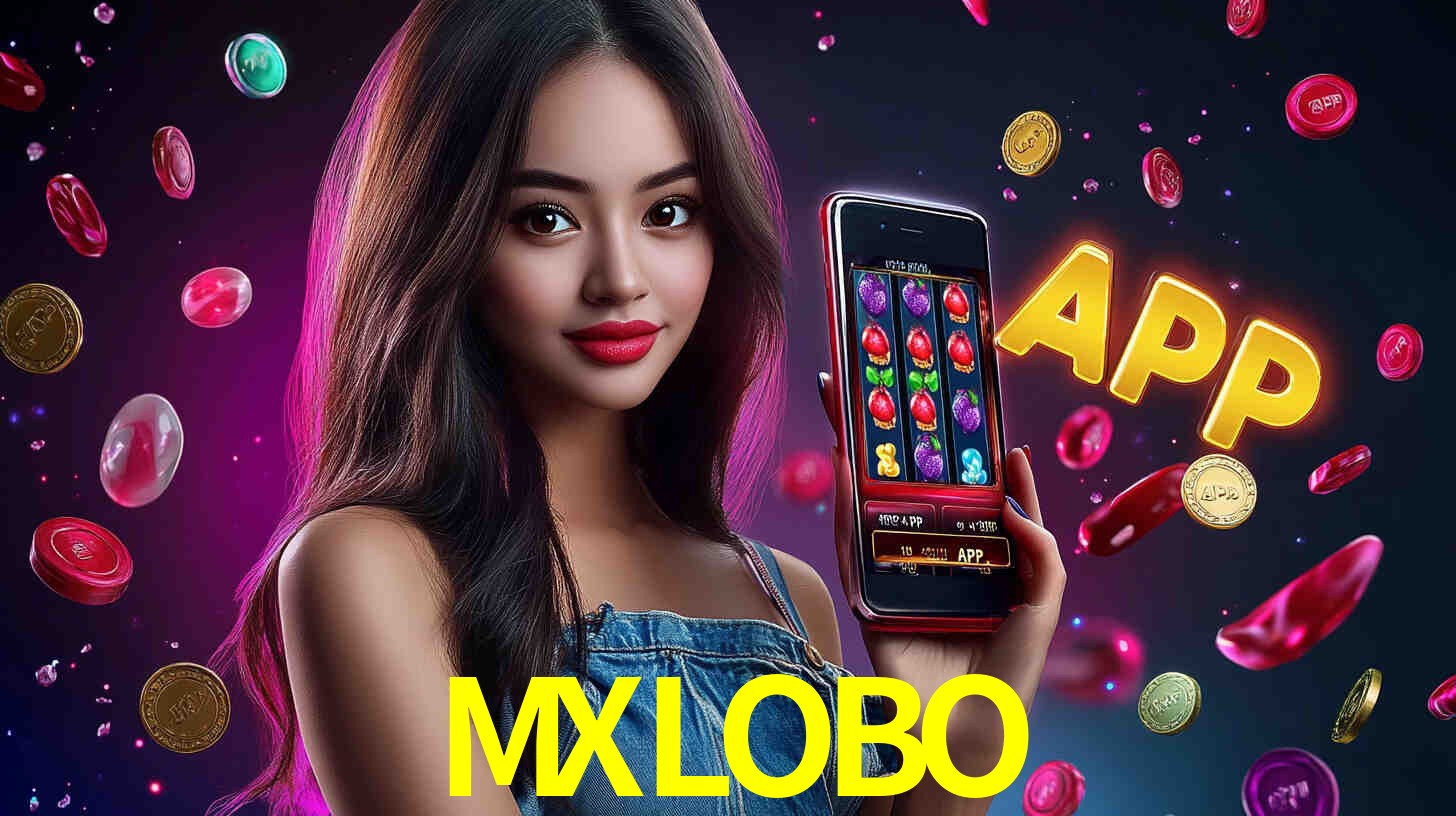 Una escena digital vívida inspirada en casino con MXLOBO mostrado prominentemente, luces brillantes, fichas, cartas y acentos dorados.